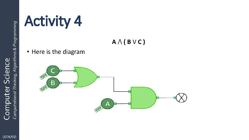 (J 276/02) Computational Thinking, Algorithms & Programming Computer Science Activity 4 • 