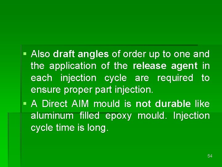 § Also draft angles of order up to one and the application of the