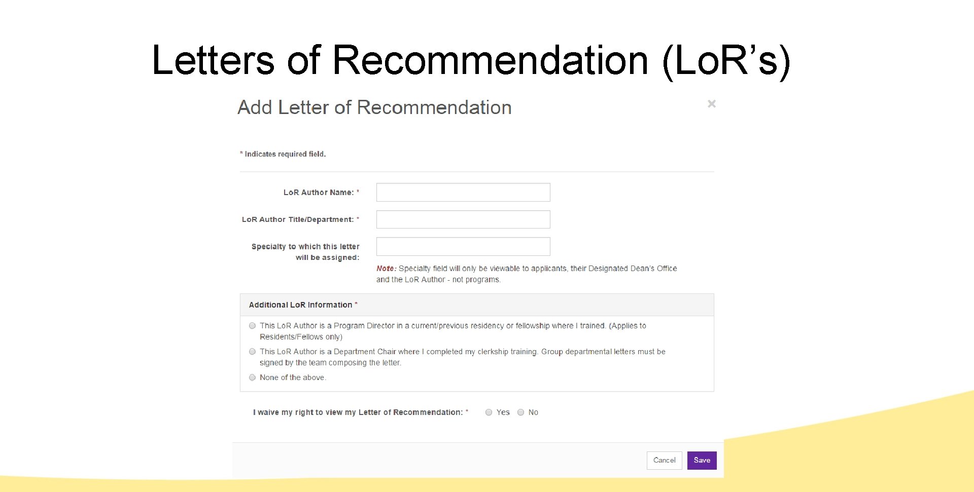 Letters of Recommendation (Lo. R’s) 