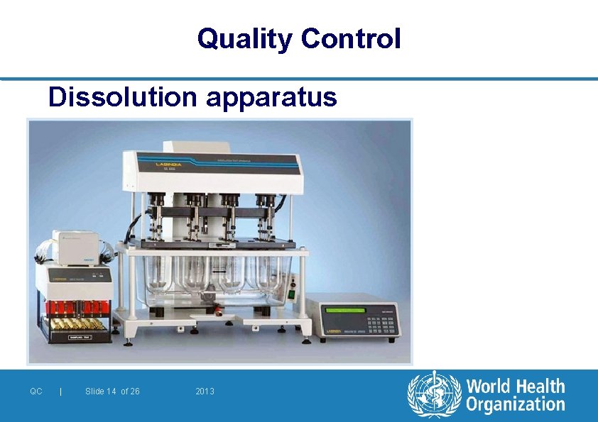 Quality Control Dissolution apparatus QC | Slide 14 of 26 2013 