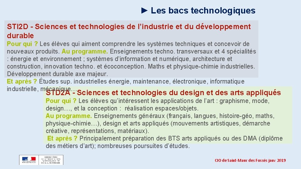 ► Les bacs technologiques STI 2 D - Sciences et technologies de l’industrie et