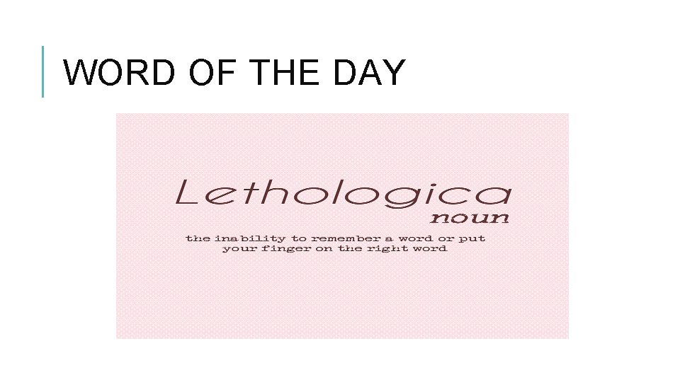 WORD OF THE DAY 