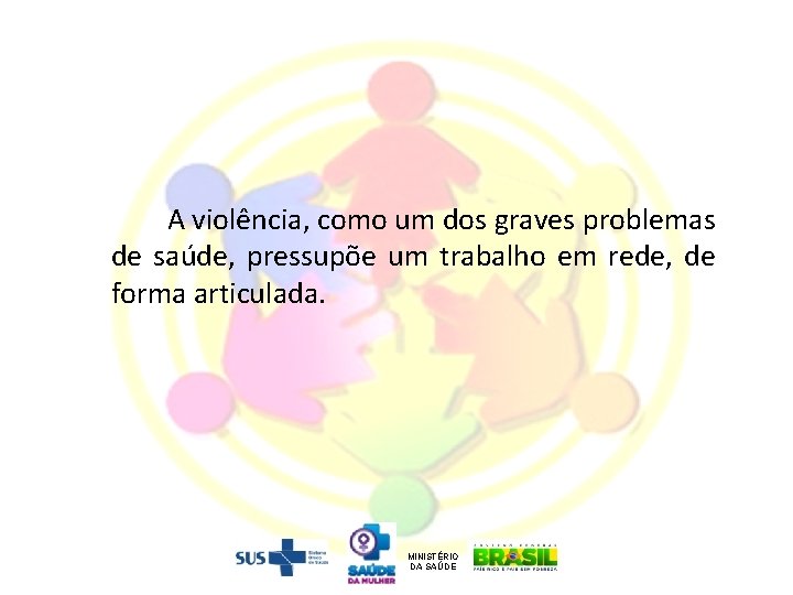 A violência, como um dos graves problemas de saúde, pressupõe um trabalho em rede,