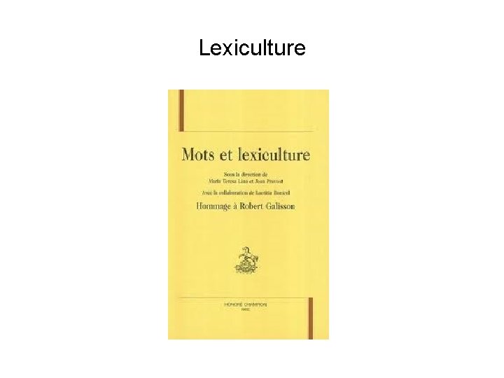 Lexiculture 