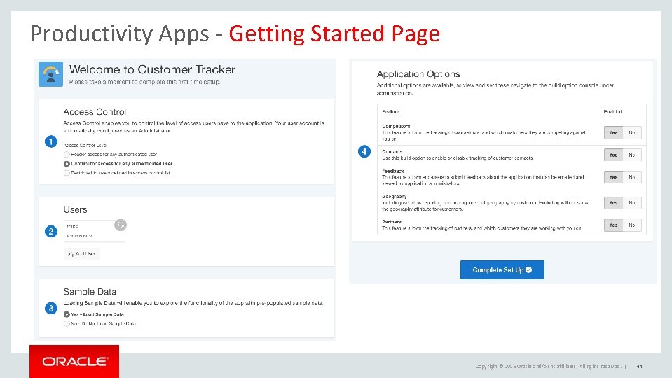 Productivity Apps - Getting Started Page Copyright © 2016 Oracle and/or its affiliates. All