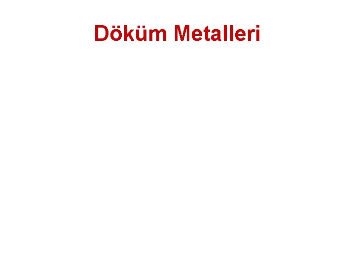 Döküm Metalleri 