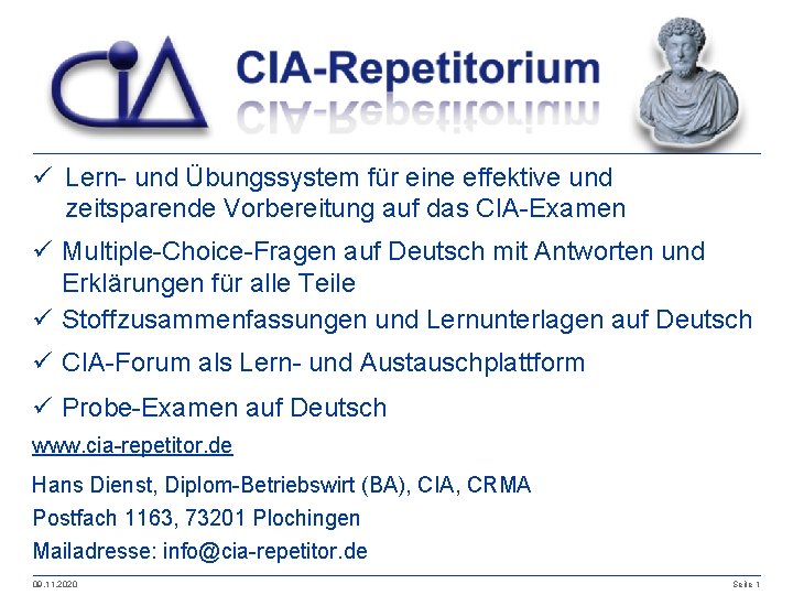 ü Lern- und Übungssystem für eine effektive und zeitsparende Vorbereitung auf das CIA-Examen ü