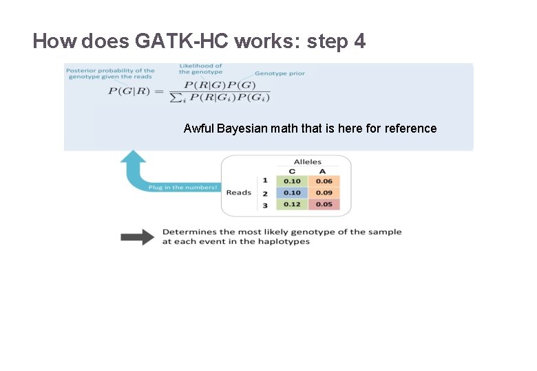 How does GATK-HC works: step 4 Awful Bayesian math that is here for reference