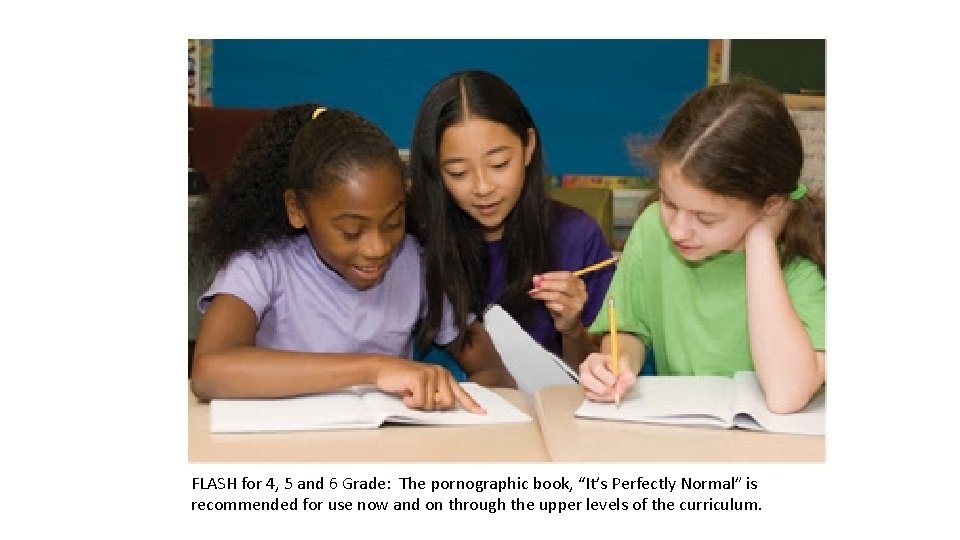 FLASH for 4, 5 and 6 Grade: The pornographic book, “It’s Perfectly Normal” is