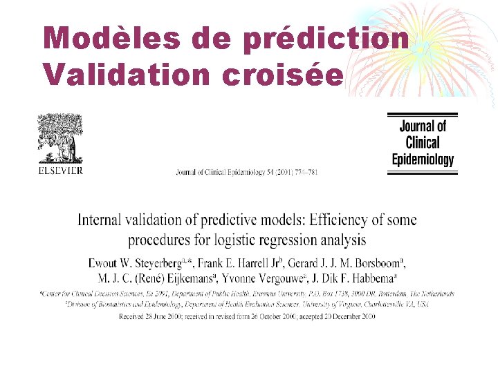 Modèles de prédiction Validation croisée 