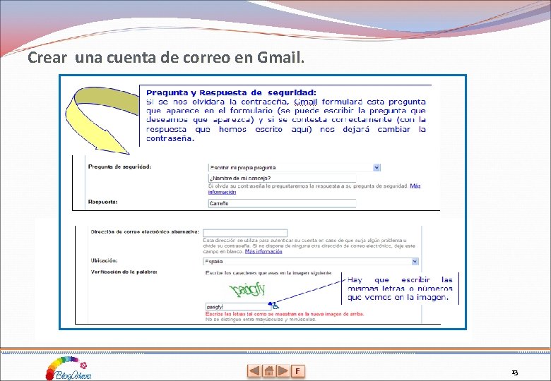 Crear una cuenta de correo en Gmail. F 13 