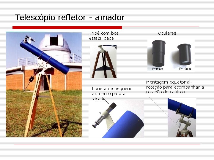 Telescópio refletor - amador Tripé com boa estabilidade Luneta de pequeno aumento para a