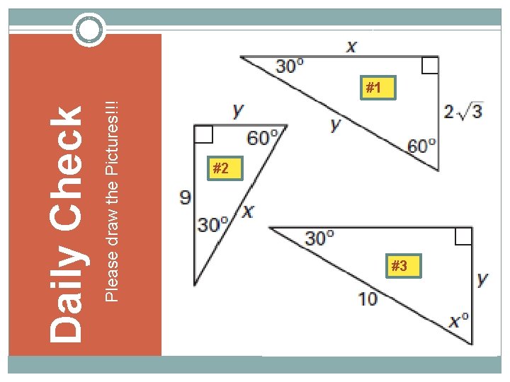 Please draw the Pictures!!! Daily Check #1 #2 #3 