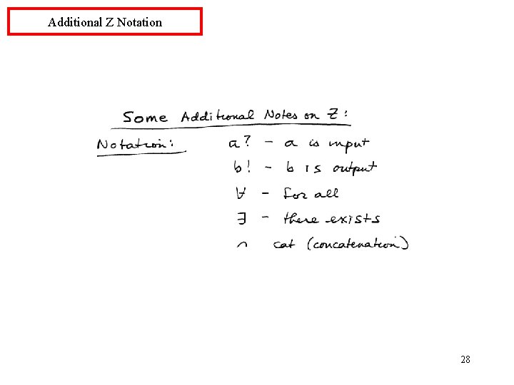 Additional Z Notation 28 