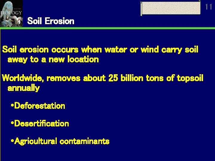 11 Soil Erosion Soil erosion occurs when water or wind carry soil away to 11 Soil Erosion Soil erosion occurs when water or wind carry soil away to