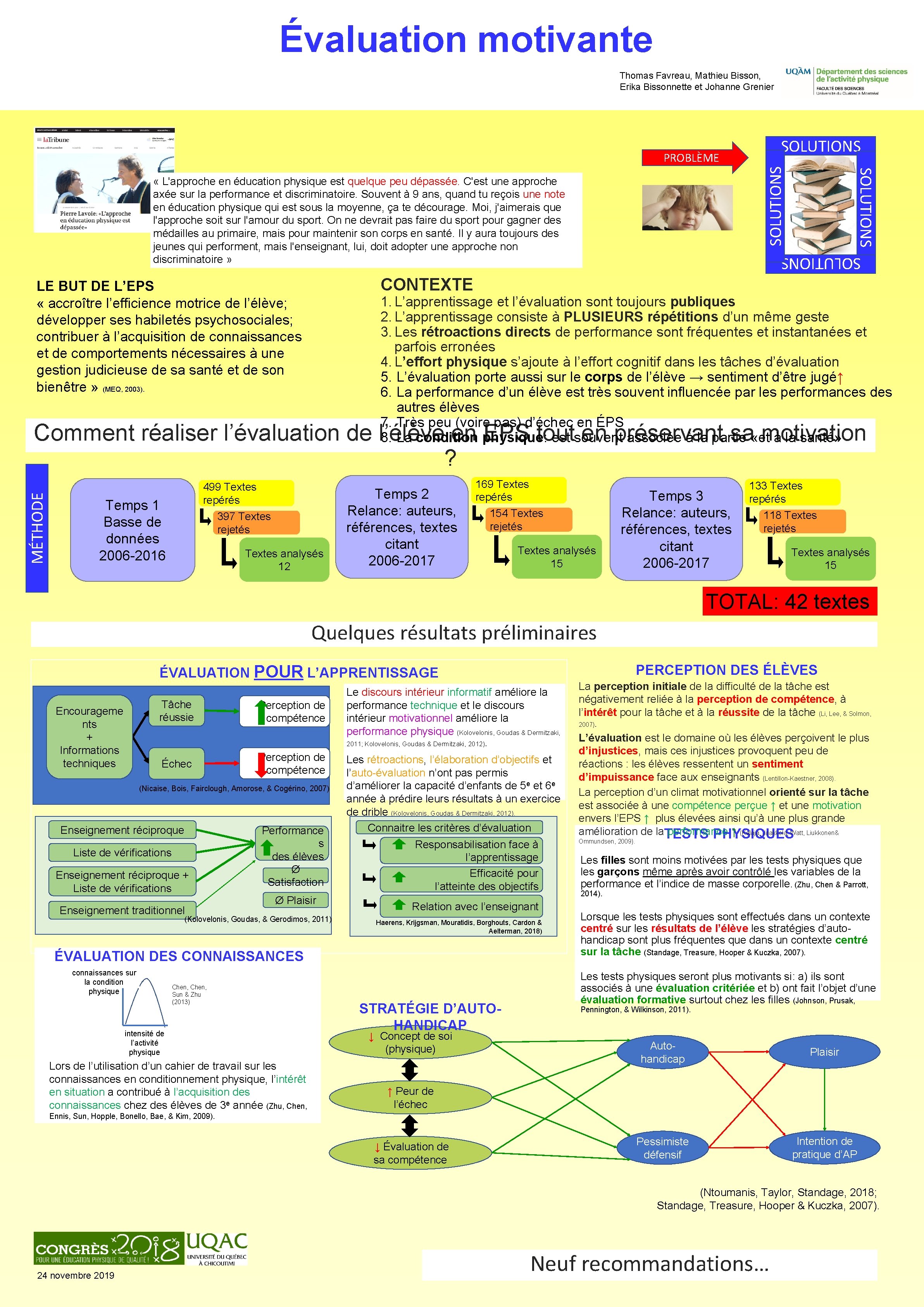 Évaluation motivante Thomas Favreau, Mathieu Bisson, Erika Bissonnette et Johanne Grenier SOLUTIONS « L'approche