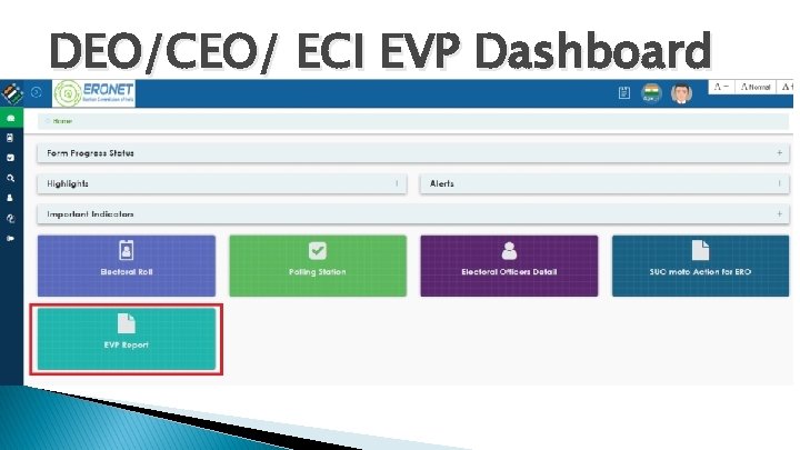 DEO/CEO/ ECI EVP Dashboard 