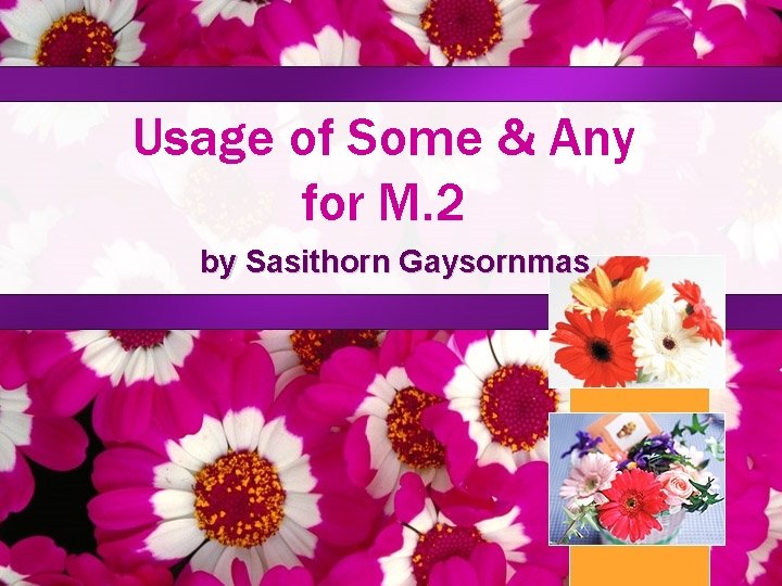 Usage of Some & Any for M. 2 by Sasithorn Gaysornmas 