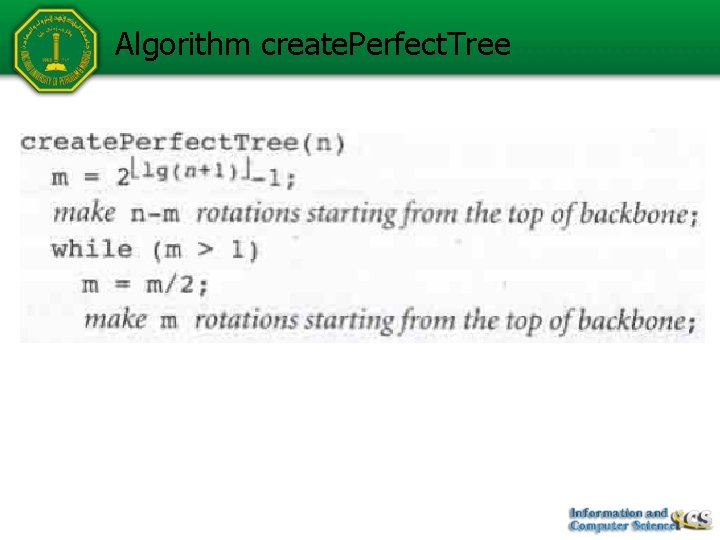 Algorithm create. Perfect. Tree 