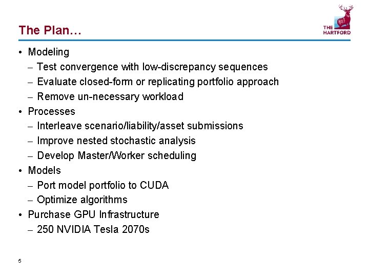 The Plan… • Modeling – Test convergence with low-discrepancy sequences – Evaluate closed-form or