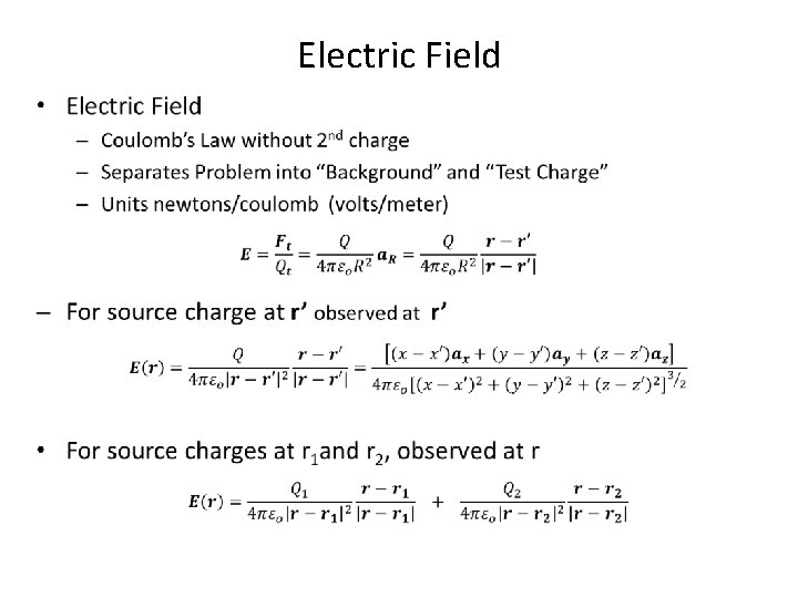 Electric Field • 