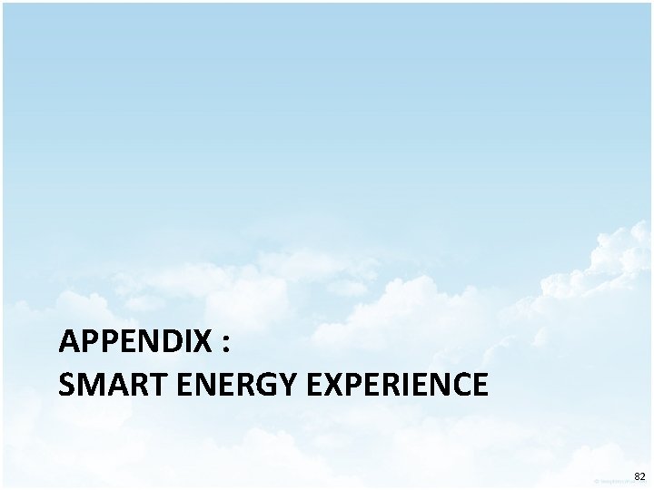 APPENDIX : SMART ENERGY EXPERIENCE 82 