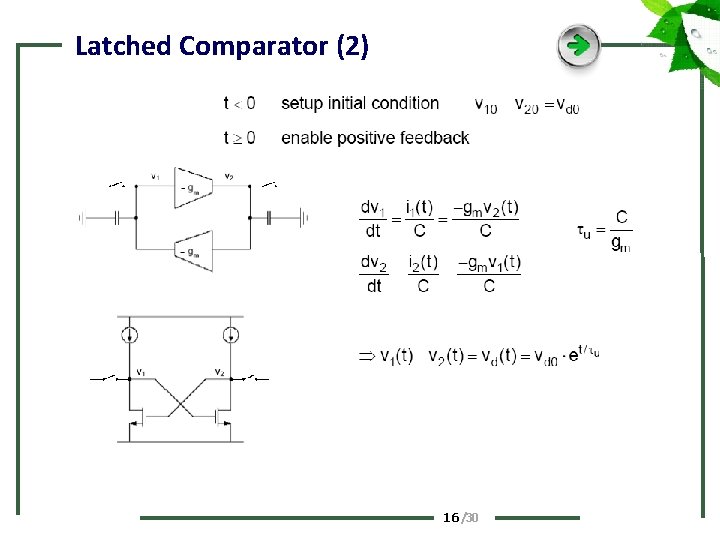 Latched Comparator (2) 16 /30 