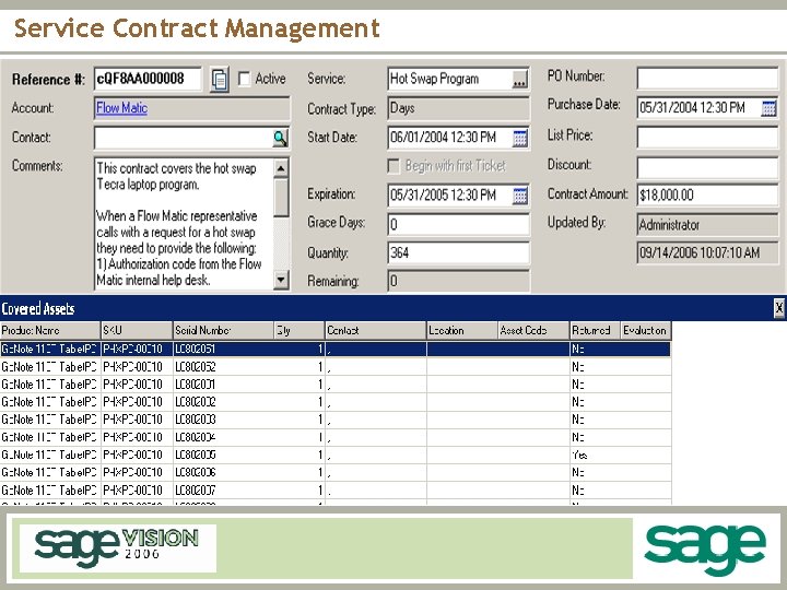 Service Contract Management 