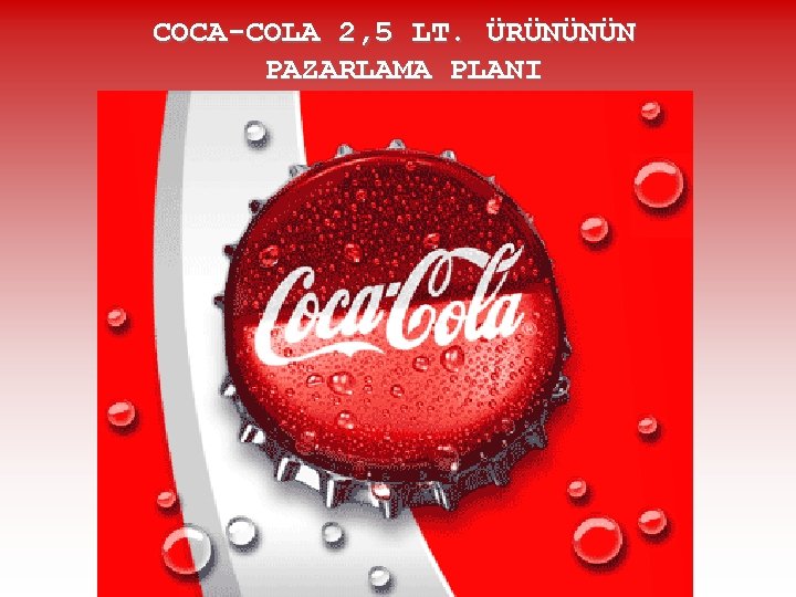 COCA-COLA 2, 5 LT. ÜRÜNÜNÜN PAZARLAMA PLANI 