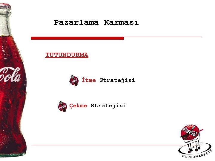 Pazarlama Karması TUTUNDURMA İtme Stratejisi Çekme Stratejisi 