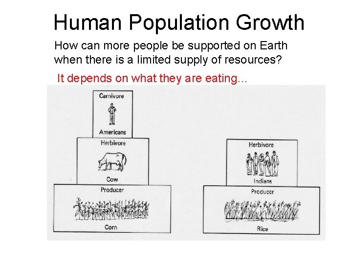 Human Population Growth How can more people be supported on Earth when there is