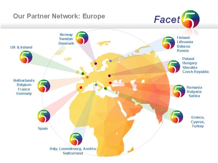 Our Partner Network: Europe Norway Sweden Denmark UK & Ireland Finland Lithuania Belarus Russia