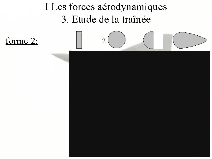 I Les forces aérodynamiques 3. Etude de la traînée forme 2: 2 