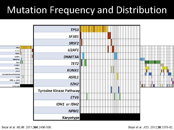 Mutation Frequency and Distribution Complex (3 or more abnormalities) Bejar et al. NEJM. 2011;