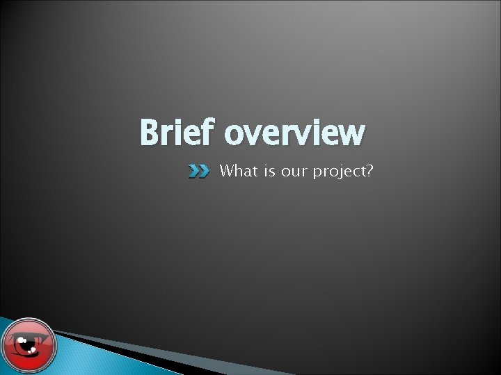 Brief overview What is our project? 