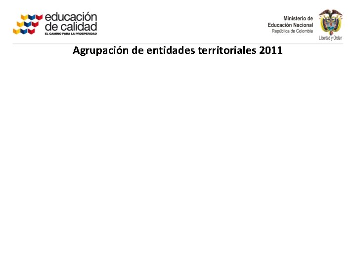 Agrupación de entidades territoriales 2011 