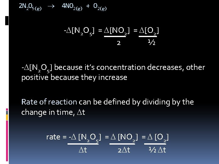 2 N 2 O 5(g) 4 NO 2(g) + O 2(g) - [N 2