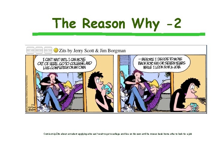The Reason Why -2 Comic strip Zits about a student applying who can ’t