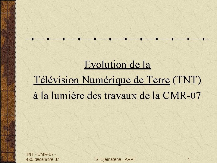 Evolution de la Télévision Numérique de Terre (TNT) à la lumière des travaux de