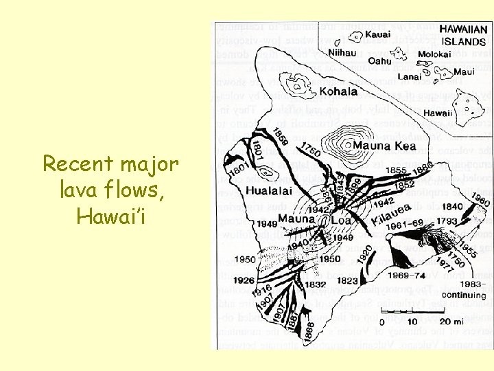 Recent major lava flows, Hawai’i 