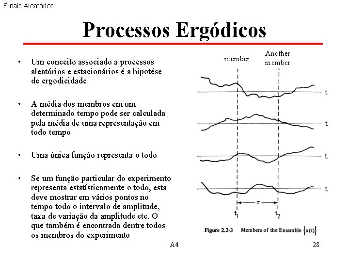 Sinais Aleatórios Processos Ergódicos member • Um conceito associado a processos aleatórios e estacionários
