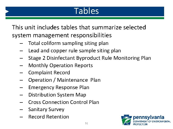 Tables This unit includes tables that summarize selected system management responsibilities – – –