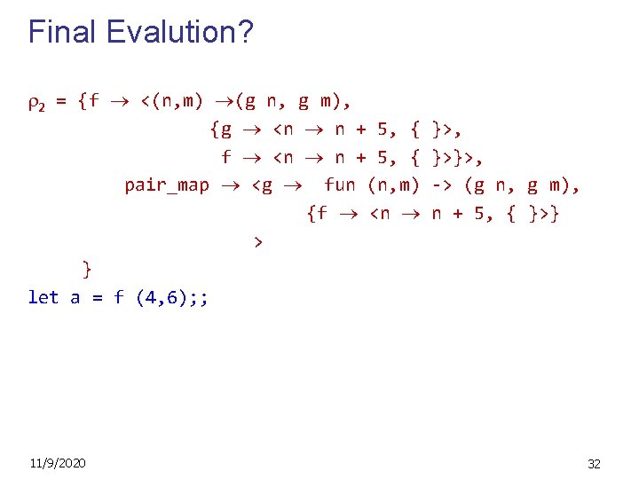 Final Evalution? 2 = {f <(n, m) (g n, g m), {g <n n