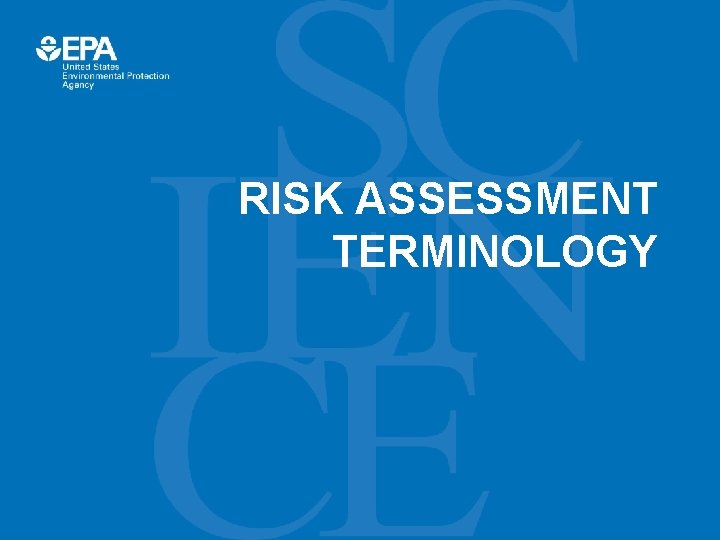 RISK ASSESSMENT TERMINOLOGY 