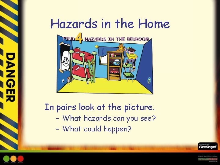 Hazards in the Home In pairs look at the picture. – What hazards can