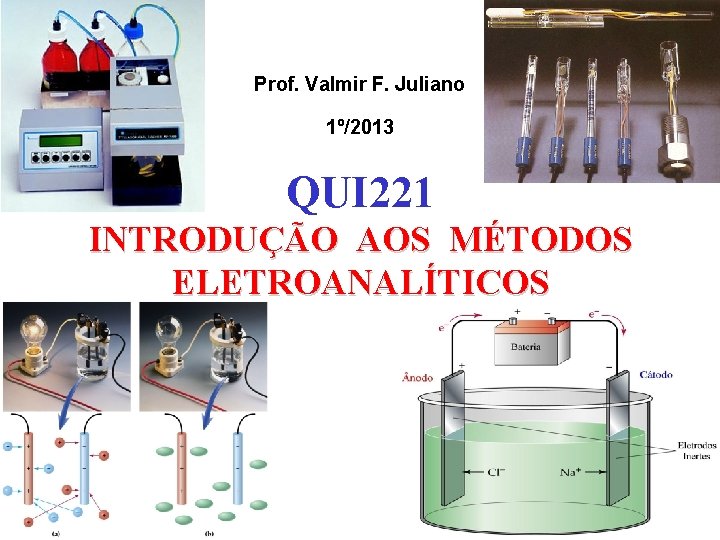 Prof. Valmir F. Juliano 1º/2013 QUI 221 INTRODUÇÃO AOS MÉTODOS ELETROANALÍTICOS 