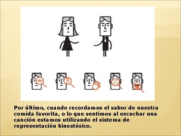 Por último, cuando recordamos el sabor de nuestra comida favorita, o lo que sentimos