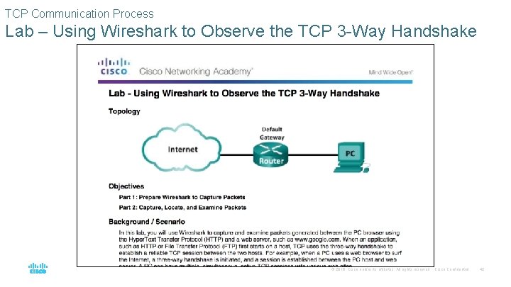 TCP Communication Process Lab – Using Wireshark to Observe the TCP 3 -Way Handshake