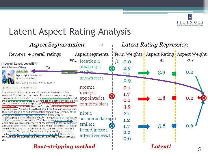 Latent Aspect Rating Analysis Aspect Segmentation Reviews + overall ratings + Aspect segments location: Latent Aspect Rating Analysis Aspect Segmentation Reviews + overall ratings + Aspect segments location: