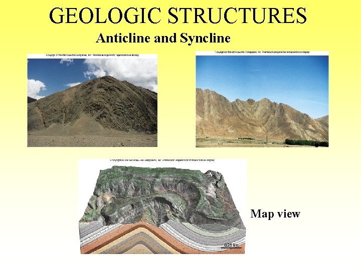 GEOLOGIC STRUCTURES Anticline and Syncline Map view 
